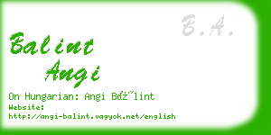 balint angi business card